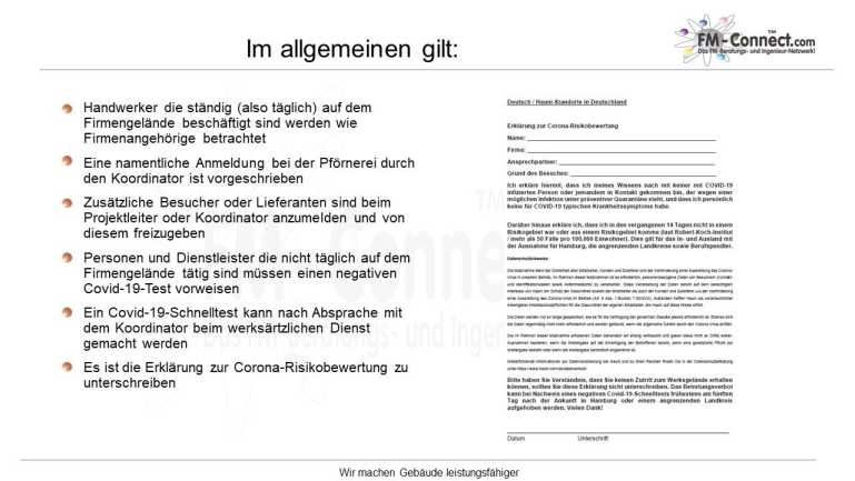 Allgemeine Verhaltensregeln und Sicherheitsvorschriften für Fremdfirmen zur Gewährleistung von Ordnung und Sicherheit auf dem Betriebsgelände.
