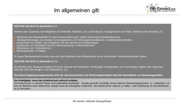 Sicherheitsunterweisung für Arbeiten unter Spannung (AuS) zur Vermittlung notwendiger Schutzmaßnahmen, PSA-Anforderungen und rechtlicher Voraussetzungen.