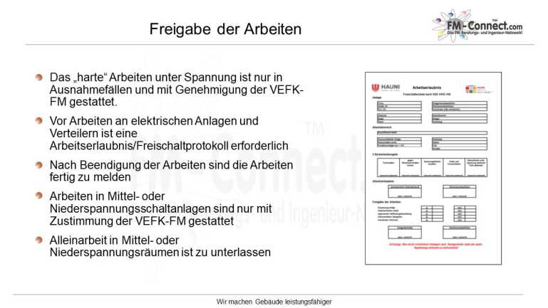 Arbeitsfreigabe – Letzte Kontrolle und offizielle Genehmigung zum Start der Tätigkeit für externe Dienstleister auf dem Betriebsgelände. Formale Freigabe der Arbeiten nach erfolgter Sicherheitsunterweisung für Fremdfirmen zur Sicherstellung aller Schutzmaßnahmen vor Arbeitsbeginn.